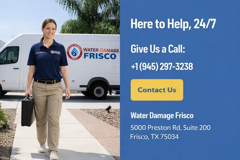water damage restoration technician using drying equipment in Frisco TX