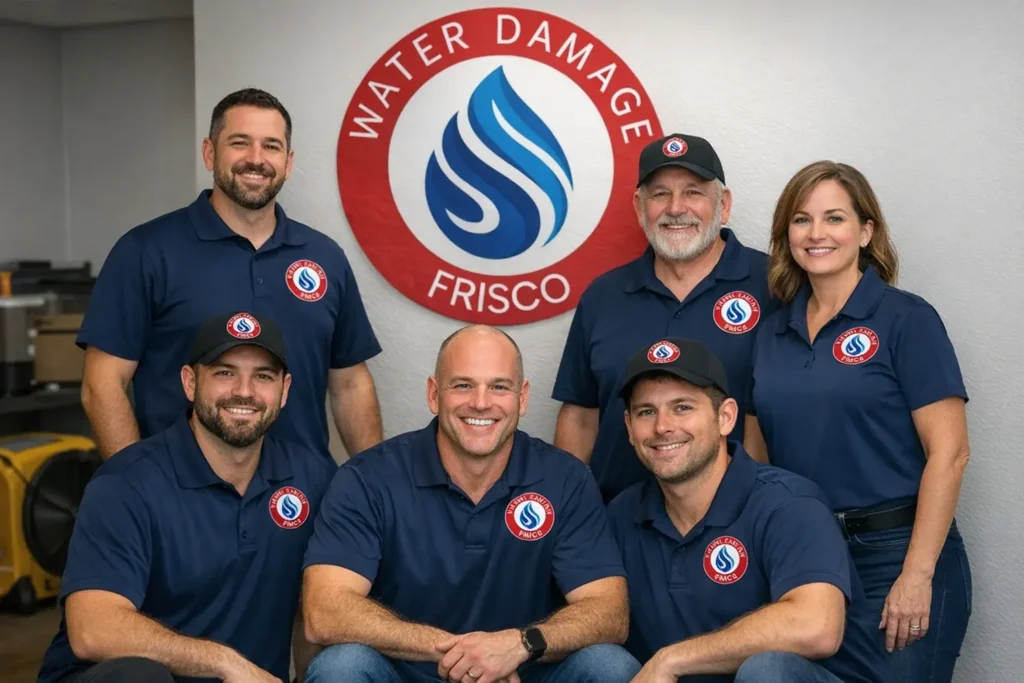 technician performing water damage restoration in frisco tx