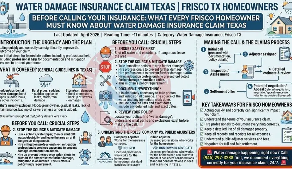 Before Calling Your Insurance What Every Frisco Homeowner Must Know About Water Damage Insurance Claim Texas