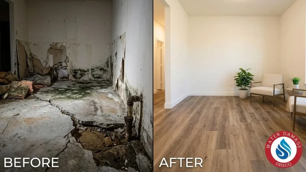 water damage under slab Frisco TX