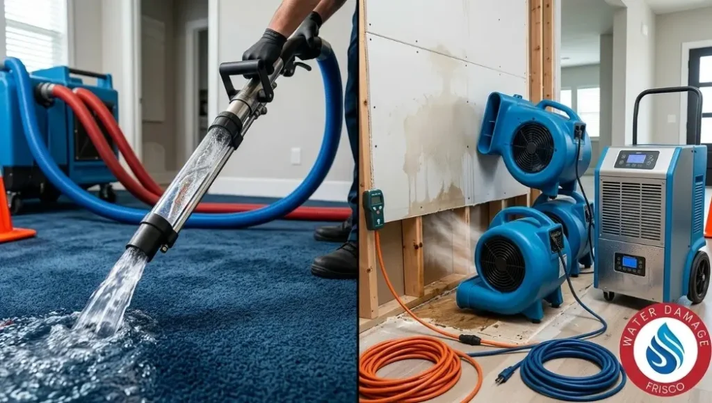 (945) 297-3238 water extraction vs structural drying Frisco TX