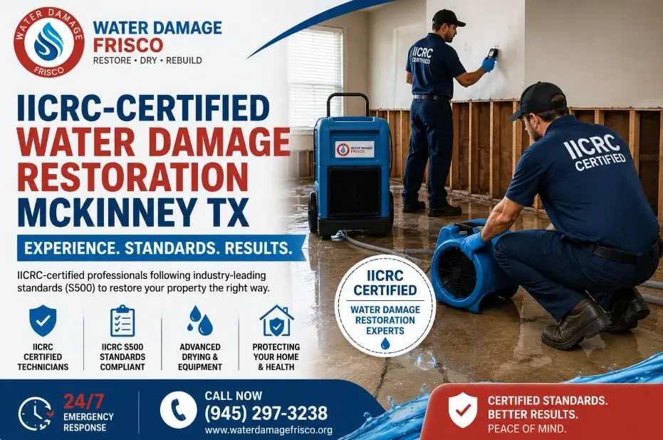 (945)297-3238 IICRC certified water damage restoration McKinney TX Learn what IICRC certification means