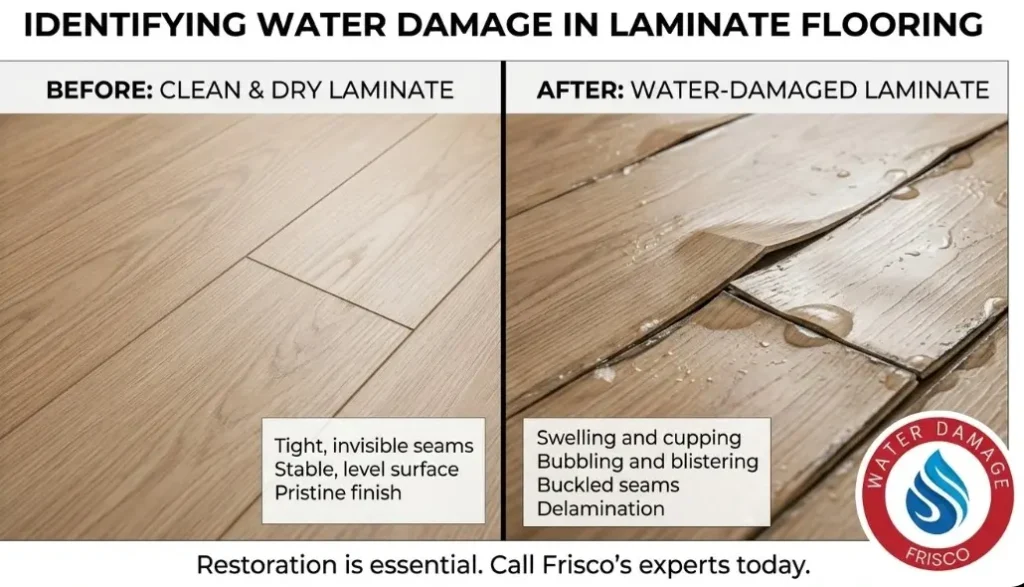 Can Water-Damaged Laminate Flooring Be Saved Frisco TX? Call (945) 297-3238 and learn why laminate reacts differently than hardwood