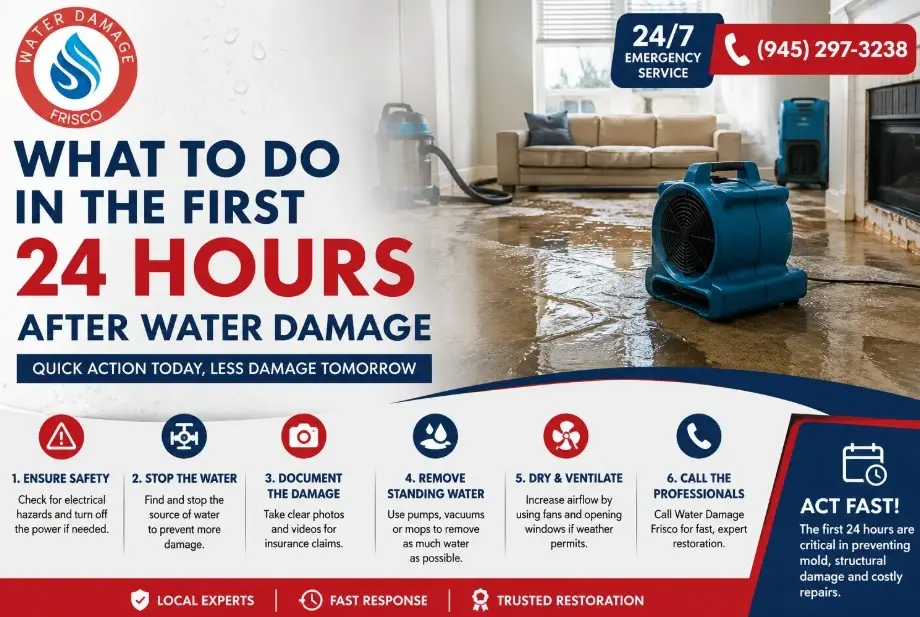 What to Do in the First 24 Hours After Water Damage Frisco TX