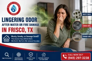 lingering odor after water fire damage Frisco TX