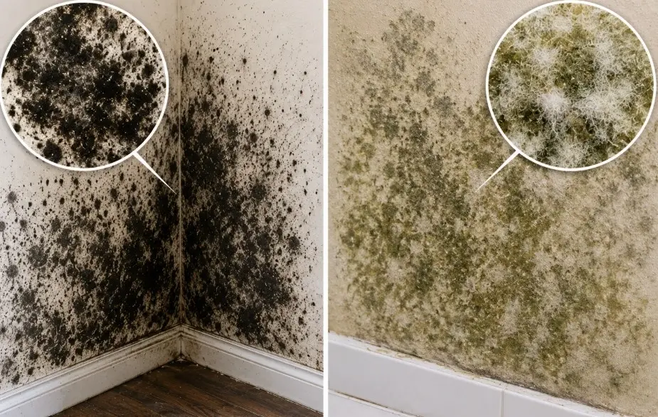 Black mold vs regular mold Carrollton TX comparison covers appearance and health risks