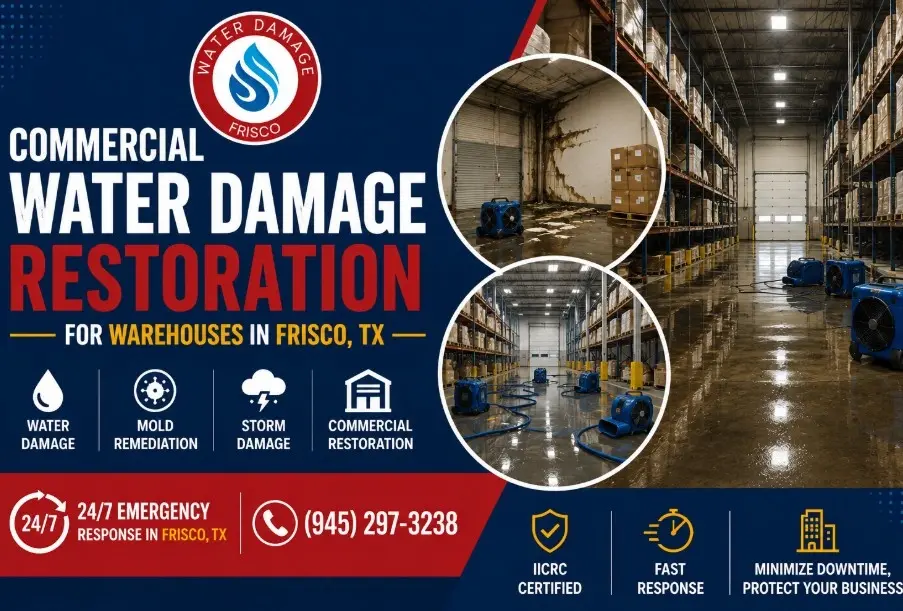 Commercial mold remediation storm damage restoration Frisco TX for businesses. Call (945) 297-3238.