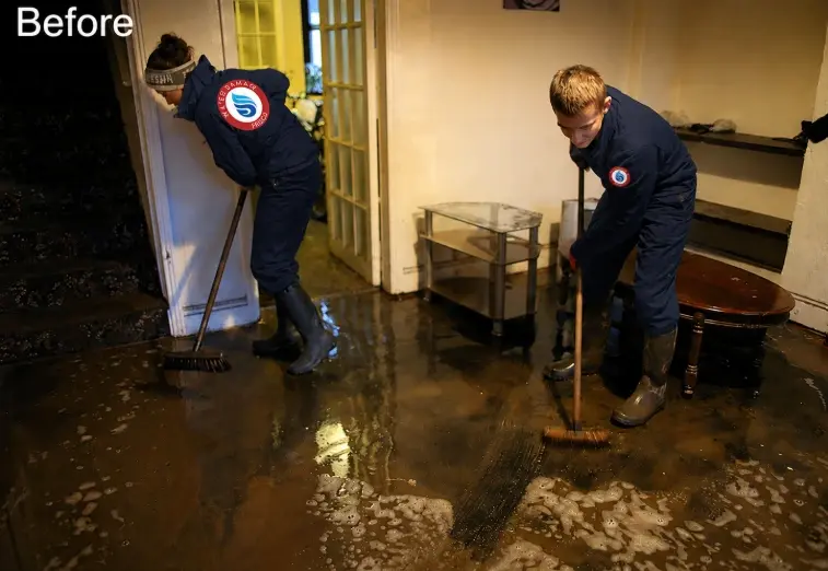 Storm water damage before cleanup in Prosper TX home