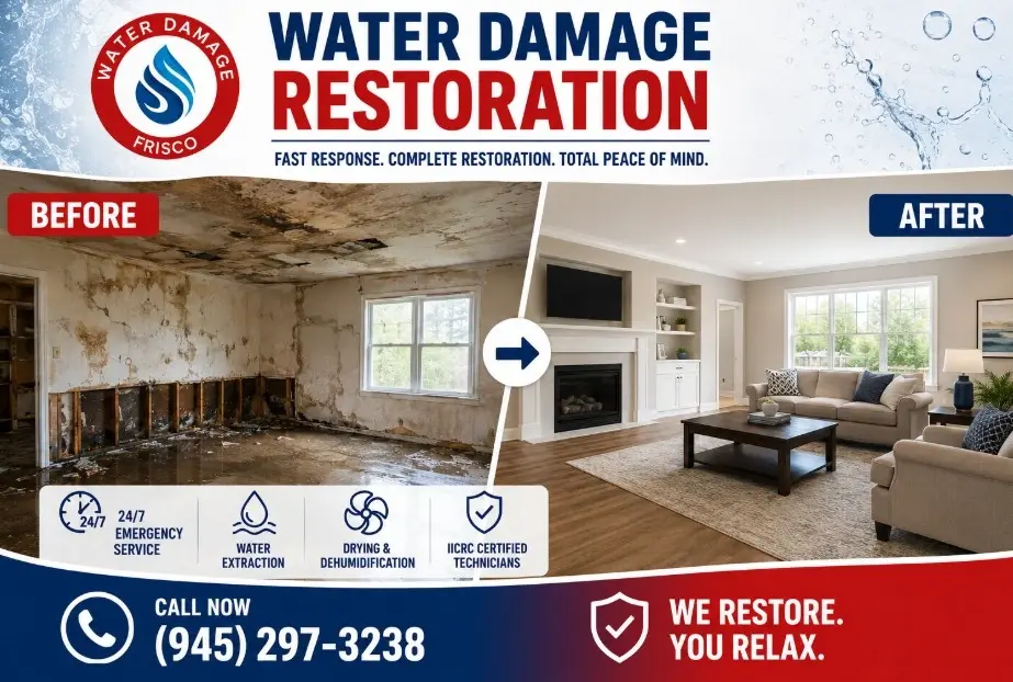 Water damage restoration near me Carrollton TX crews reach Rosemeade Josey Ranch and Castle Hills (945)297-3238 now.