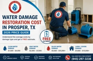 water damage restoration cost prosper tx