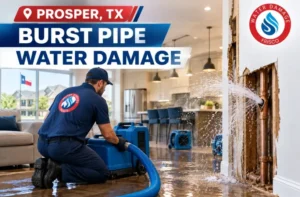 Burst Pipe Water Damage Repair Prosper TX