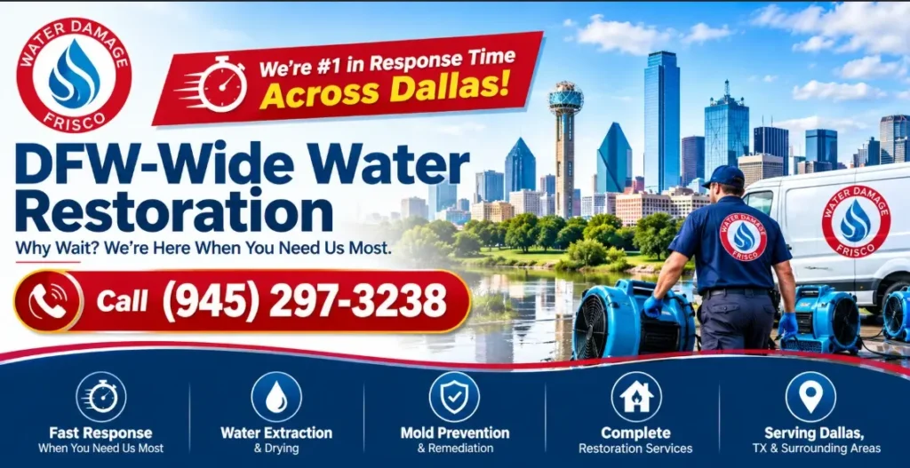 Call (945) 297-3238 for 60-Minute Response water restoration in Dallas, TX
