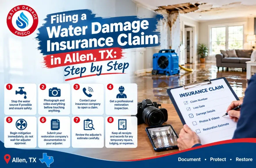 Filing a Water Damage Insurance Claim in Allen, TX: Step by Step