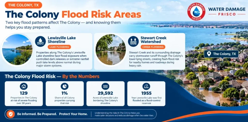 Flood Damage Restoration The Colony TX, Lewisville Lake and Stewart Creek