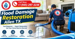 Flood damage restoration Allen TX