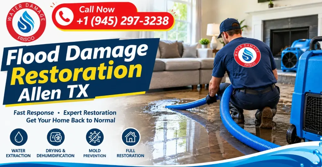 Flood damage restoration Allen TX