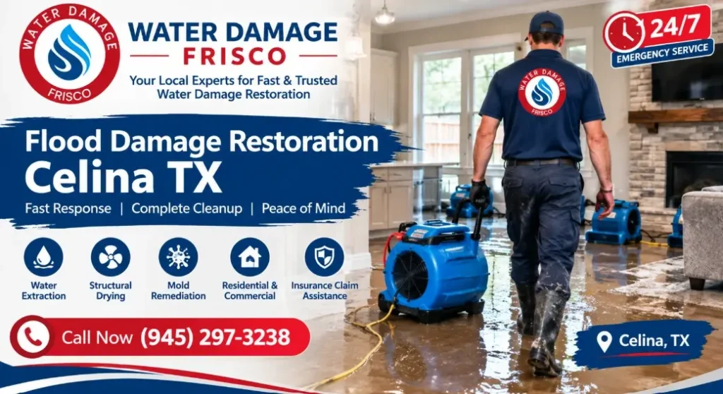 Flood damage restoration Celina TX