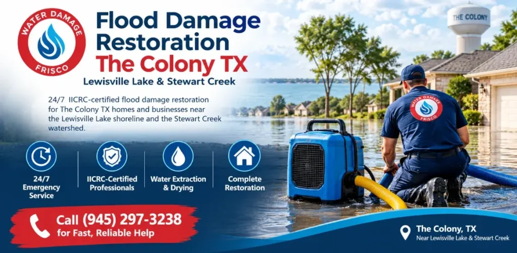 Flood damage restoration The Colony TX