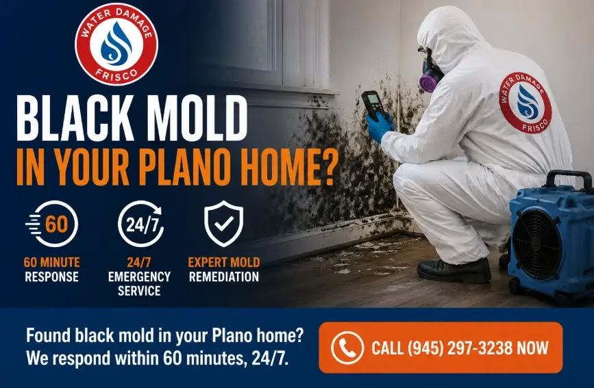 Found black mold in your Plano home? We respond within 60 minutes