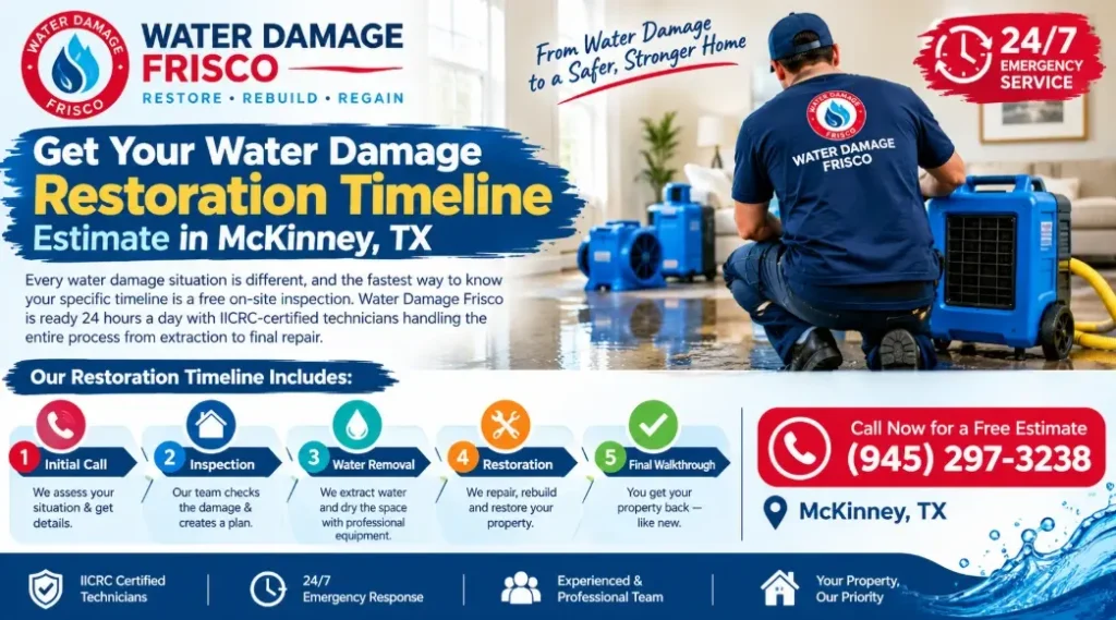 Get Your Water Damage Restoration Timeline Estimate in McKinney, TX now