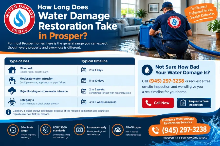 How Long Does Water Damage Restoration Take in Prosper