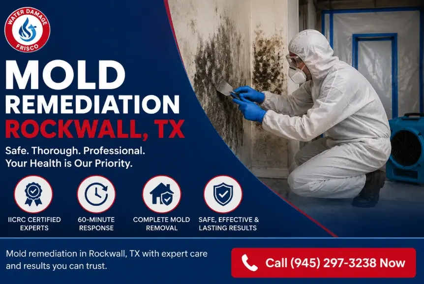 Need mold remediation in Rockwall, TX We respond within 60 minutes, 24-7 Call (712) 355-9187