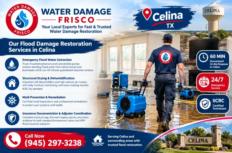 Our Flood Damage Restoration Services in Celina