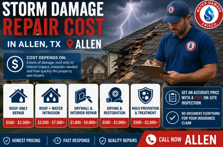 Storm Damage Repair Cost in Allen, TX