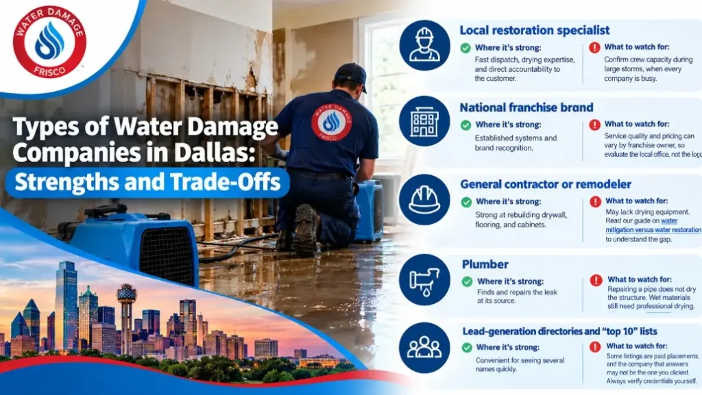 Types of Water Damage Companies in Dallas