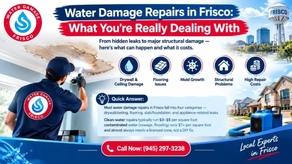 Water Damage Repairs Frisco TX