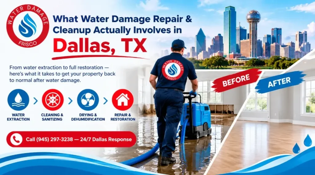 Water damage repair cleanup Dallas TX