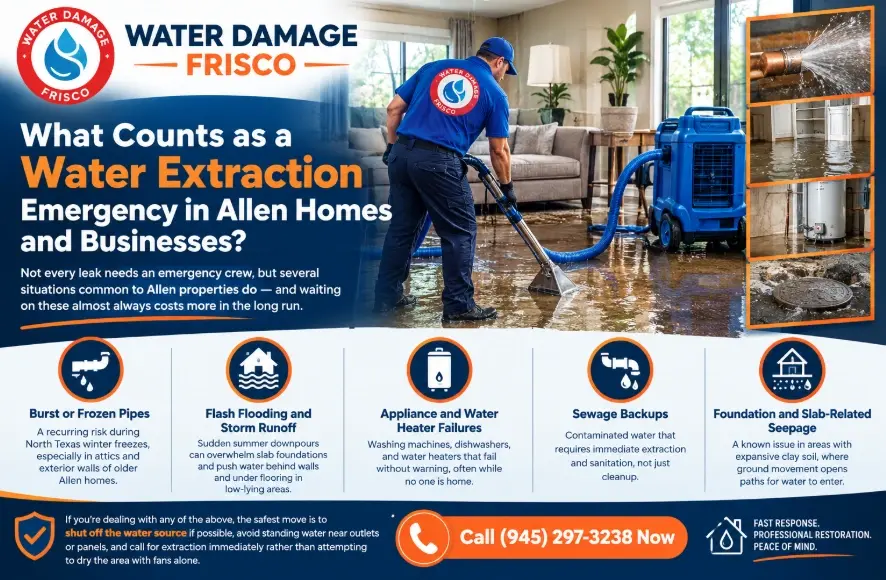 What Counts as a Water Extraction Emergency in Allen Homes and Businesses Important Points