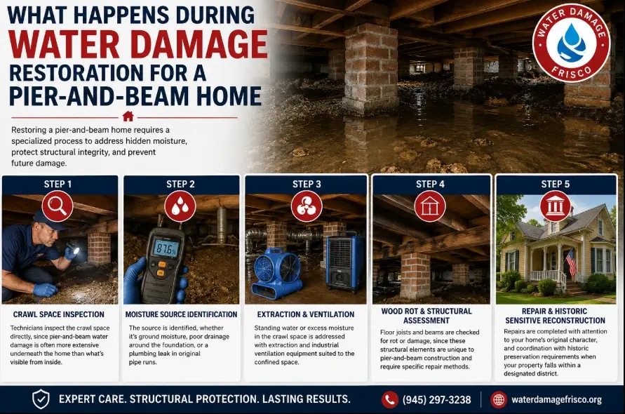 What Happens During Water Damage Restoration for a Pier-and-Beam Home