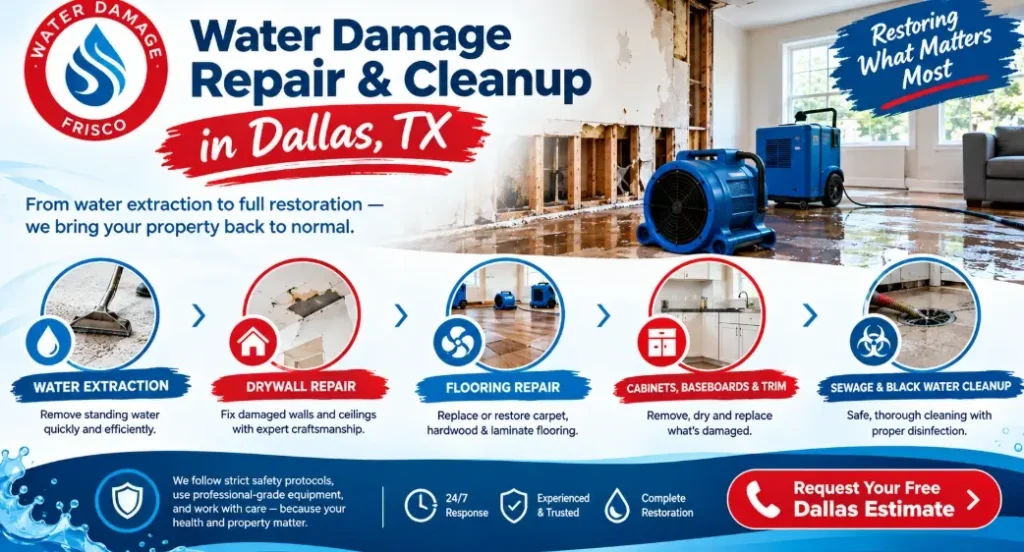 What Water Damage Repair Cleanup Actually Involves in Dallas, TX