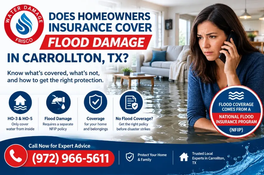 does homeowners insurance cover flood damage carrollton tx