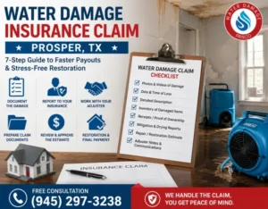 water damage insurance claim prosper tx