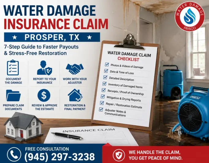 water damage insurance claim prosper tx