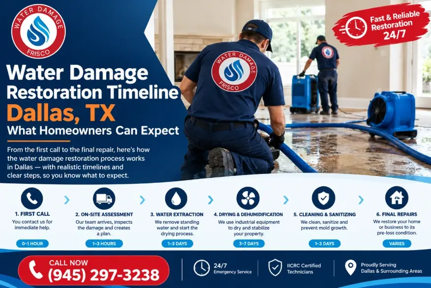 water damage restoration timeline dallas tx