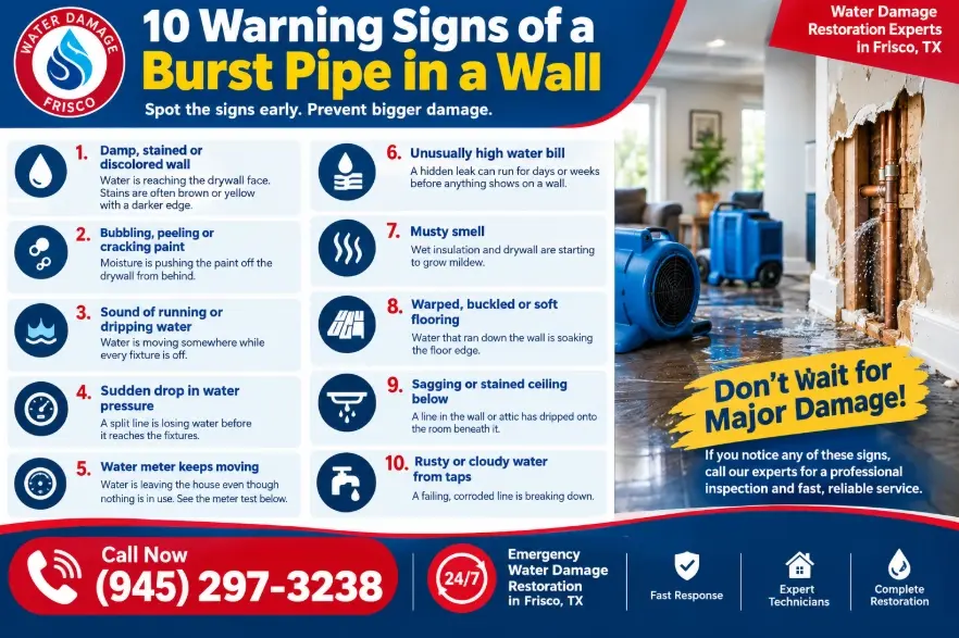 10 Warning Signs of a Burst Pipe in a Wall