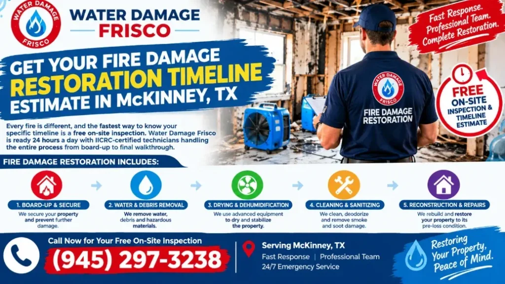24/7 McKinney Fire Damage Line: (945) 297-3238 — free on-site inspection, no obligation.