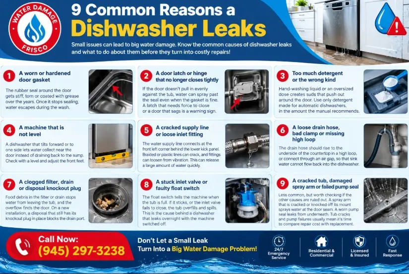 9 Common Reasons a Dishwasher Leaks
