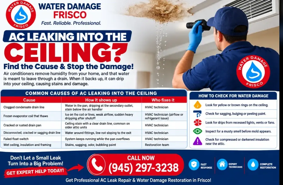 How Restoration Works After an AC Ceiling Leak
