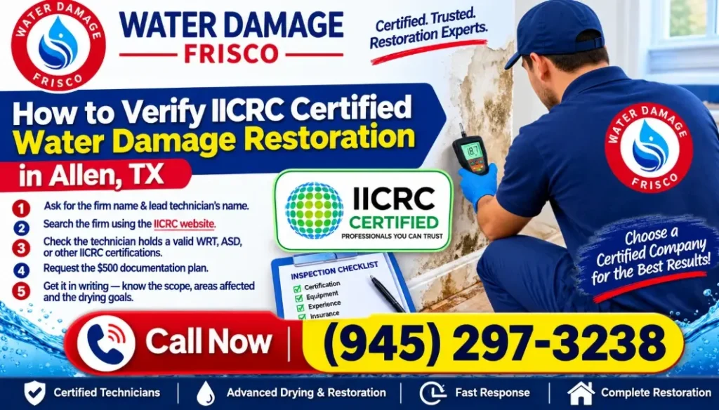 How to Verify IICRC Certified Water Damage Restoration in Allen, TX
