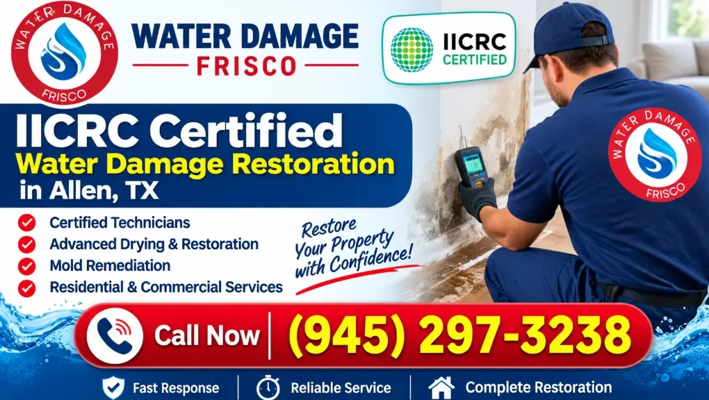 IICRC certified water damage restoration Allen TX