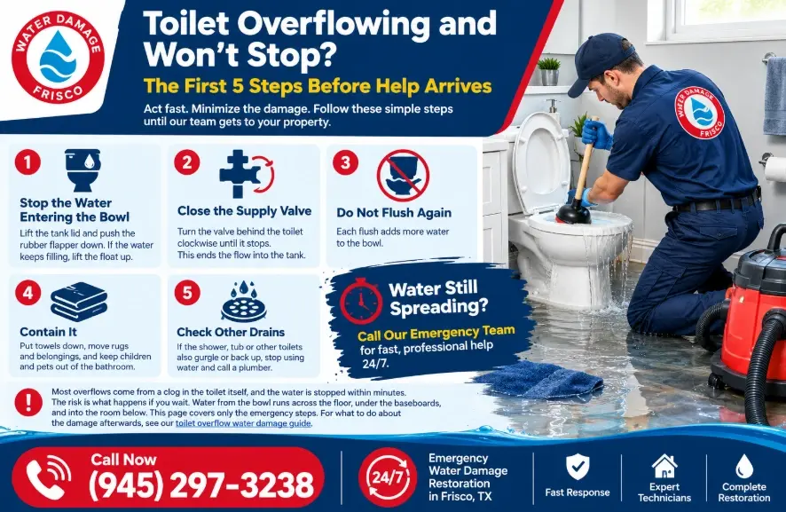 Toilet Overflowing and Wont Stop First Steps